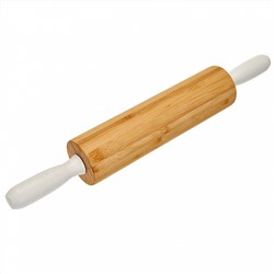 Скалка 46 см, крутящиеся ручки, бамбук WEBBER BE-00058