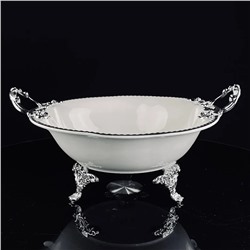 205-929 Глубокое блюдо 30,5см на ножках с ручками ATLANTIS в под.уп.(х6)Фарфор