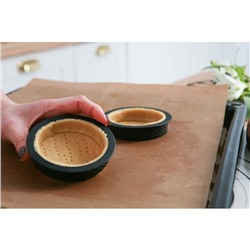 Формы для выпечки тарта Доляна, перфорированные, внутренний d=8.3 см, набор 6 шт., чёрный