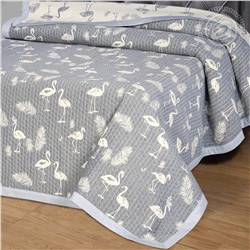 Покрывало жаккардовое Фламинго серая