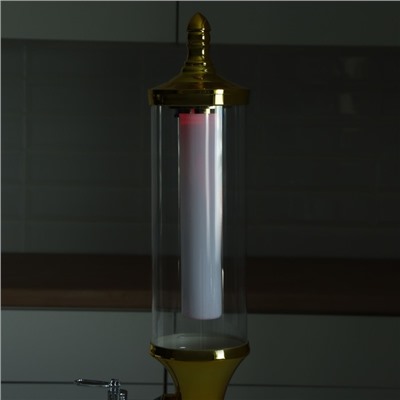 Башня пивная «Петронас», 3 л, колба для льда, подсветка, 2 батарейки AG3, золотистая