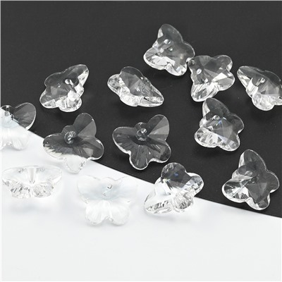 Бусина акриловая Бабочка 15*12мм цв.хрусталь
