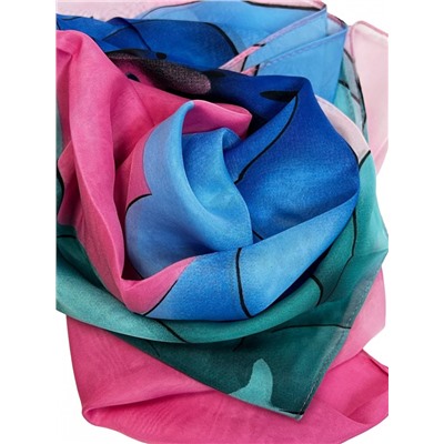 Шарф шифоновый с цветочным рисунком 3D Арт М52/6