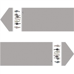 ДОРОЖКА НА СТОЛ "FAMILY FARM", 45Х300СМ, СЕРЫЙ, КАЙМА 100% ХЛОПОК,ТВИЛ