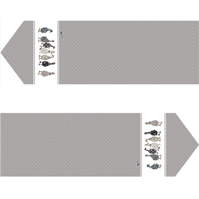 ДОРОЖКА НА СТОЛ "FAMILY FARM", 45Х300СМ, СЕРЫЙ, КАЙМА 100% ХЛОПОК,ТВИЛ