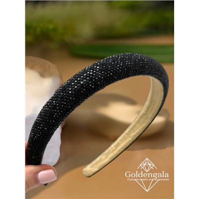 Ободок для волос со стразами объемный Арт ОБ6/006