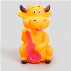 Игрушка пищащая "Корова" для собак, 10 см, микс цветов