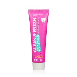Паста зубная гелевая Clean&Fresh для защиты дёсен и зубов с экстрактом шалфея,берёзы и провитамином B5, Consly, 105 г