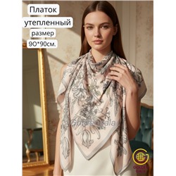 Платок утепленный "Византия" Арт 2026/7 (фон нежно-розовый)