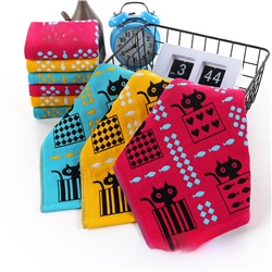 New Poker Cat Four-layer Gauze Square Stainless Hand towel Soft and absorbent Manufacturer Wholesale Kitchen Towel