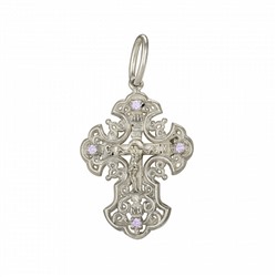 Крест с фианитом серебро 925*