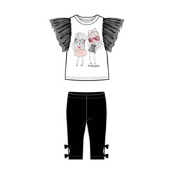 Комплект для девочки: футболка, леггинсы укороченные
