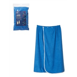 Полотенце для бани "Парео-килт" универсальное, на кнопках, микрофибра, 150х85см, синее