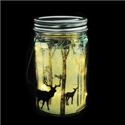 СНОУ БУМ Светильник LED10, с гирляндой "Олени" (от 2хАА) 8x8x13см