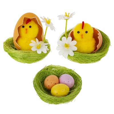 GAEM Набор из 9-ти изделий декоративных "Гнездо пасхальное" (5,5*5), L18 W14 H5,5 см