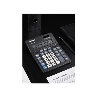 Калькулятор настольный Eleven Business Line CDB1201-BK, 12 разрядов, двойное питание, 155×205×35 мм, чёрный