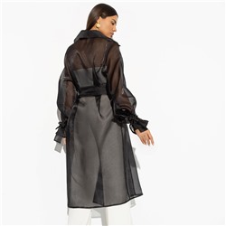 Кардиган полупрозрачный из органзы, Разворот к счастью (с поясом)