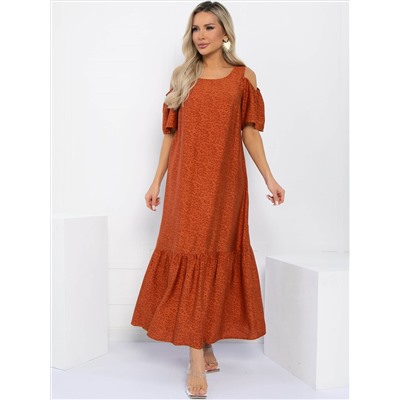 Платье Летний сад (оранжевое) П13311-1М