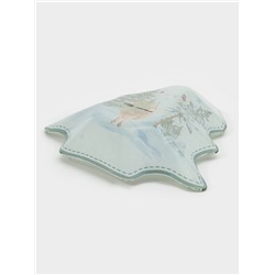 Блюдо новогоднее сервировочное Доляна «Зверьки в лесу», 17.7×18.5×3.5 см, стекло, белое, зелёное