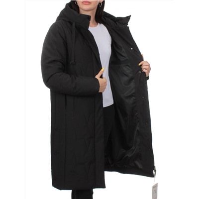 1120 BLACK Пальто зимнее облегченное женское (холлофайбер 150 гр.)
