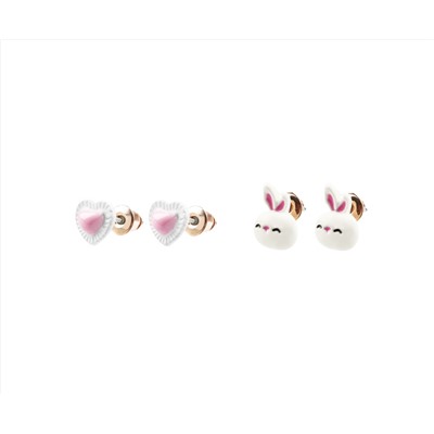 Серьги MESHU "Cuteness", бижутерия, 2 пары, европодвес