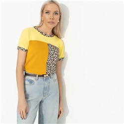 Футболка в стиле сolor block, Стильное сочетание (желтая)