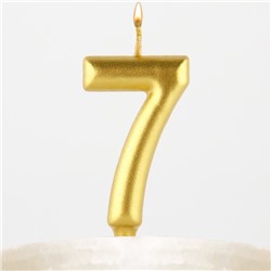 Свеча для торта, цифра «7», золото, 3 х 6 см
