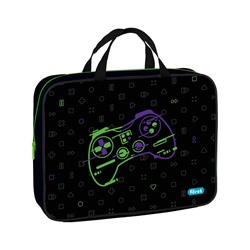 Папка текстильная с ручками 1 отделение, А4 Först "Super gamer", 350*265*80мм, текстиль, на молнии