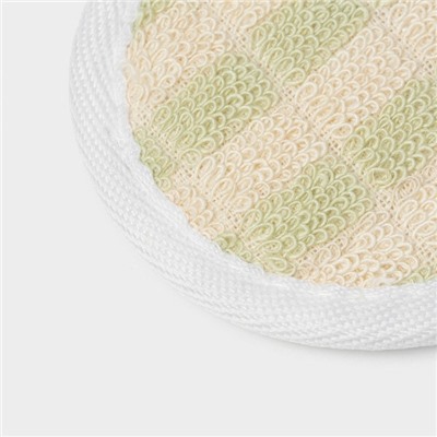 Мочалка для тела детская натуральная Доляна, с резинкой, 11.5×8 см, цвет МИКС