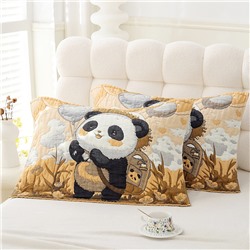 Муслиновая милая мягкая дышащая наволочка-полотенце увеличенная толщина 2шт 52×75см