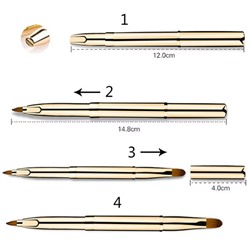Nail Art Двусторонняя кисть для нанесения точечного макияжа губ, золотистый