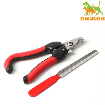 Набор по уходу за когтями: когтерез боковой (отверстие 11 мм) и пилка, микс цветов