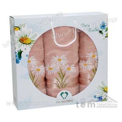 70x140 см. + 50x90 см. + 50x90 см. Махровый Набор Полотенец 3 шт/уп. Daisy Flowers TWO DOLPHINS