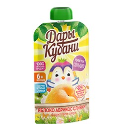 Пюре фруктовое из яблок, абрикосов со сливками ДК 90 гр. 1/12