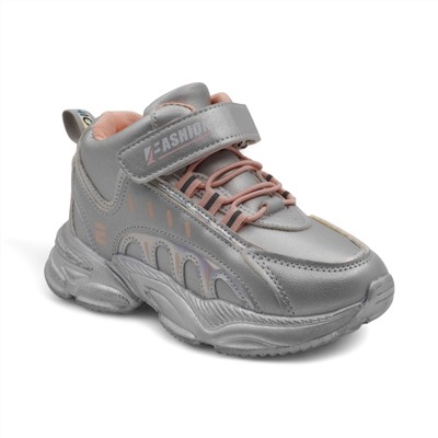 Высокие подростковые кроссовки А8985-28 серебро п/п