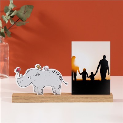 Фоторамка для фото 10×15 см «Носорог с птичками», 4×27.3×14 см