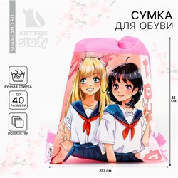 Мешок для обуви «Школьницы» полиэстер, размер 41×30 см