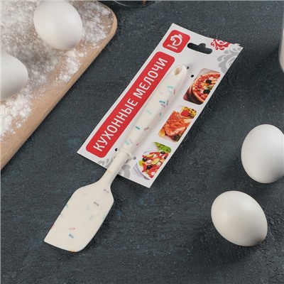 Лопатка Доляна «Конфетти», силикон, 20.5 см, белая