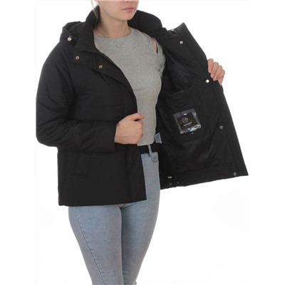 7060 BLACK Куртка демисезонная женская (100 гр. холлофайбер)