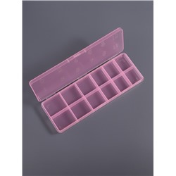 Органайзер для хранения мелочей, 12 секций, размер 18.4×6.7×2 см, прозрачный, розовый