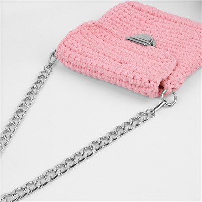 Цепочка для сумки, с карабинами, железная, 22×16 мм, 60 см, цвет серебряный