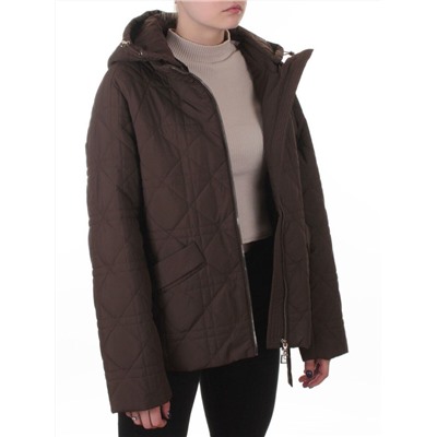8061 BROWN Куртка стеганная демисезонная женская (100 гр. холлофайбер)