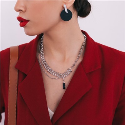 Серьги ассорти «Арт» линии, цвет чёрный в серебре