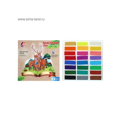 Пластилин 24 цвета 360 г ZOO