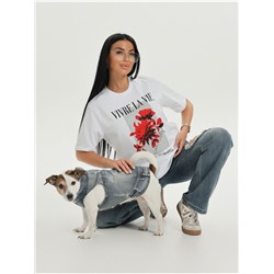 Футболка "Цветок" белый женская