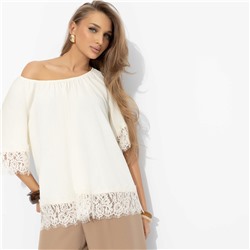 Блуза свободного кроя с кружевом, Путешествие в Прованс (нежная)