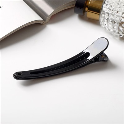 Зажим для волос «Лорен», глянец, 12 см, чёрный