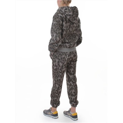 869-3 GRAY/LEOPARD Костюм спортивный зимний женский (95% хлопок, 5% полиэстер)