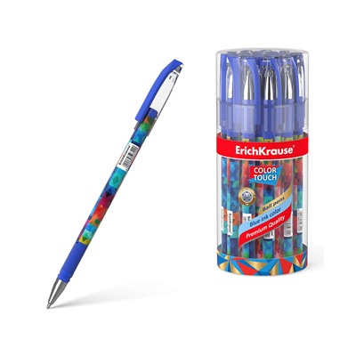 Ручка шариковая ErichKrause ColorTouch Stick Patchwork 0.7, цвет чернил синий