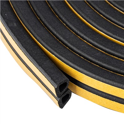 Уплотнитель резиновый, 6 м, профиль "D", черный Сибртех